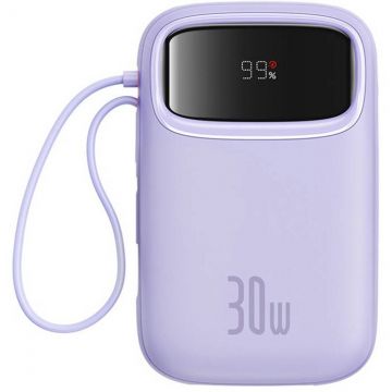 BASEUS Baterie portabila Baseus, QPow 2, 10000mAh, 30W, 2xUSB-C, Mov