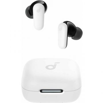 Casti Bluetooth Soundcore P30i Tehnologie Noise Cancelling 2-in-1 Carcasa si Stand IP54 Alb