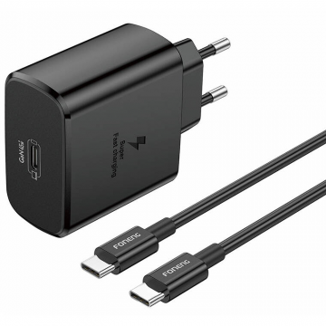 Incarcator EU62 USB-C 45W + Cablu USB-C  Negru