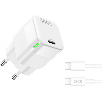 Incarcator Retea CE06  30W  USB-C  Cablu USB-C Alb