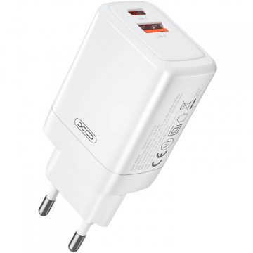 Incarcator Retea CE16 45W 1x USB-C   1x USB-A Alb