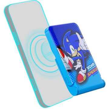 OTL Powerbank OTL Sonic The Hedgehog, 5000 mAh, USB-C 15W, cu suport, albastru