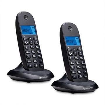 Set Duo Telefon fix fara fir Motorola DECT C1002, Negru