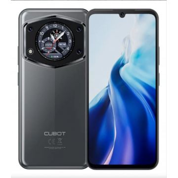 Telefon mobil  Cubot A30, Gri, 4G, 6.745   HD+ 90Hz, Dual Screen, 16GB RAM (6GB+10GB extensibili), 128GB ROM, Android 14,  Unisoc T616, 48MP, 5100mAh, Face ID, Dual SIM