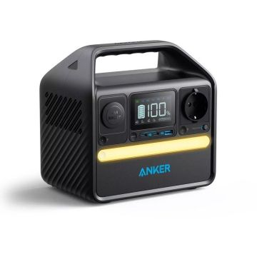 Anker Statie de alimentare portabila Anker PowerHouse 522, 299Wh, 300W, 230V, lumini LED, AC, USB-C, USB-A