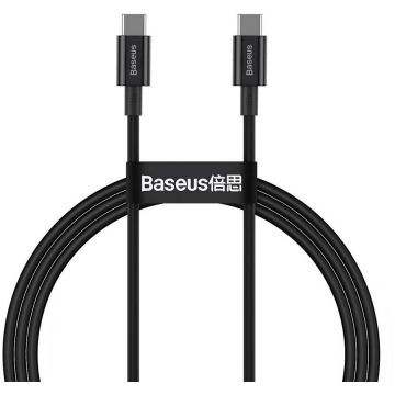 BASEUS Cablu Date si Incarcare Baseus, Superior CATYS-B01, USB Type-C la USB Type-C, 1m, 100W, Negru