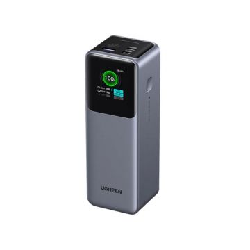 Baterie externa UGREEN 25000mAh 200W Fast Charging Power Bank PB722, 25000mAh, 200W, Ecran digital inteligent, Gri