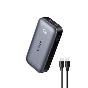 Baterie externa UGREEN Power Bank, 10000mAh, incarcare bidirectionala rapida, 30W, Negru