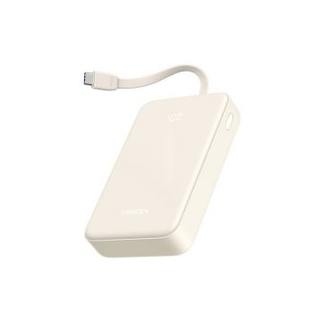 Baterie externa UGREEN Power Bank PB505, 20000mAh, 22.5W, cablu tip C incorporat, (White)