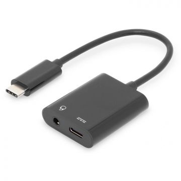 Digitus DIGITUS AK-300400-002-S Cable USB 3.1 Type C Gen.2 SuperSpeed+ 10Gbps Mini Jack 3.5mm + Type USB C black AK-300400-002-S (timbru verde 0.18 lei)