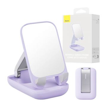 Folding phone stand Baseus with mirror (purple)