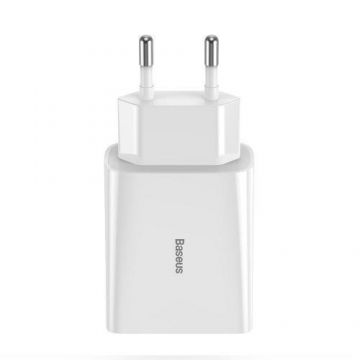 Incarcator retea Baseus Speed Mini, Quick Charge 20W, 1 x USB Type-C 5V/3.0A, alb