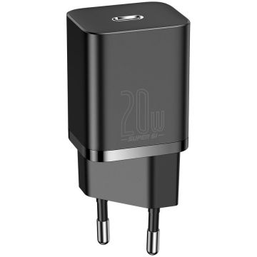 Incarcator Super Si, USB-C, Power Delivery 20W, Negru