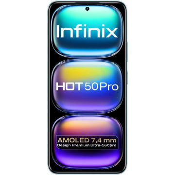 Infinix Telefon mobil INFINIX HOT 50 Pro X6881, 8GB, 256GB, 4G, Albastru deschis