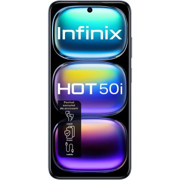 Infinix Telefon mobil INFINIX HOT 50i X6531B, 4GB, 128GB, 4G, Negru