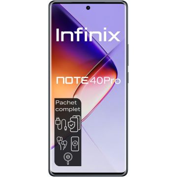 Infinix Telefon mobil Infinix NOTE 40 PRO, 12GB RAM, 256GB, 4G, Negru