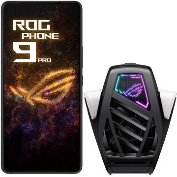 Smartphone ASUS ROG Phone 9 Pro, 1TB, 24GB RAM, Dual SIM, 5G, 4-Camere, Phantom Black cu AeroActive Cooler X Pro inclus