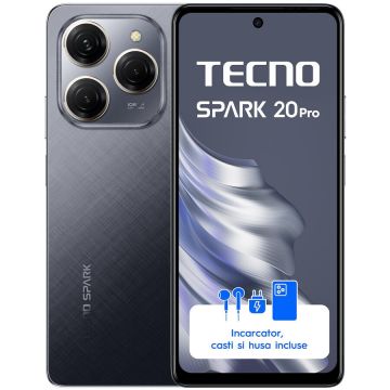 Tecno Telefon mobil Tecno Spark 20 Pro, Dual SIM, 256GB, 12GB RAM, Negru