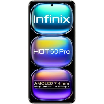 Telefon Infinix Hot 50 Pro, 256GB, 8GB RAM, Dual SIM, 4G, Titanium Grey