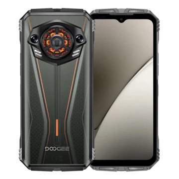 Telefon mobil Doogee S Punk Pro, portocaliu, 4G, ecran 6.6 FHD+ IPS 90Hz, 20GB RAM (8GB+12GB extins), 512GB ROM, camera AI de 50MP, Unisoc T7280, Android 14, baterie de 10800mAh, 33W, NFC, Dual SIM