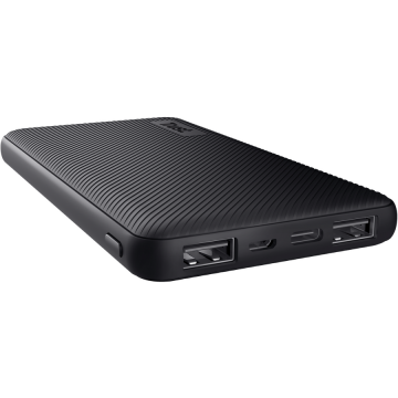 Trust Baterie externaTrust Primo,  10.000 mAh,  USB 2.0 x 2 , USB Type-C x 1 , micro USB x 1 Incarcare Power Bank, Negru