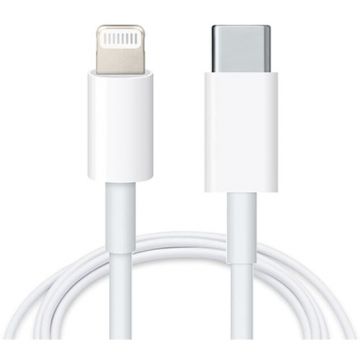 Verbatim Cablu de date si incarcare compatibil Apple, Iphone, Ipad, MacBook, incarcare rapida, USB C la lightning, 18W, 1 metru, alb