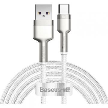 BASEUS CABLU alimentare si date Baseus Cafule Metal, Fast Charging Data Cable pt. smartphone, USB la USB Type-C 66W, 2m, alb