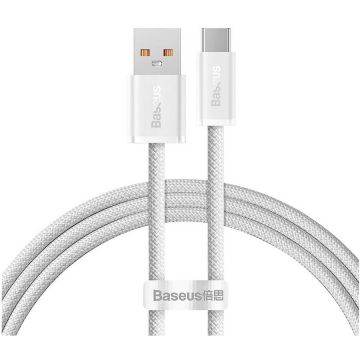 BASEUS CABLU alimentare si date Baseus Dynamic, Fast Charging Data Cable pt. smartphone, USB la USB Type-C 100W, brodat, 2m, alb