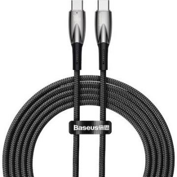 BASEUS CABLU alimentare si date Baseus Glimmer, Fast Charging Data Cable pt. smartphone, USB Type-C la USB Type-C 100W, 2m, negru