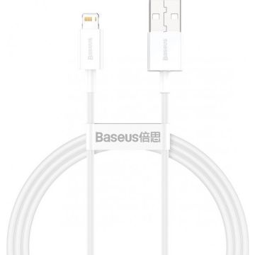 BASEUS CABLU alimentare si date Baseus Superior, Fast Charging Data Cable pt. smartphone, USB la Lightning Iphone 2.4A, 2m, alb