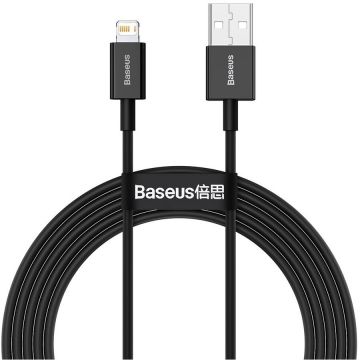 BASEUS CABLU alimentare si date Baseus Superior, Fast Charging Data Cable pt. smartphone, USB la Lightning Iphone 2.4A, 2m, negru