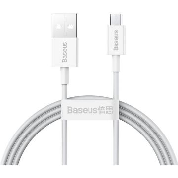 BASEUS CABLU alimentare si date Baseus Superior, Fast Charging Data Cable pt. smartphone, USB la Micro-USB 2A, 1m, alb