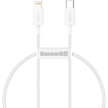 BASEUS CABLU alimentare si date Baseus Superior, Fast Charging Data Cable pt. smartphone, USB Type-C la Lightning Iphone PD 20W, 0.25m, alb