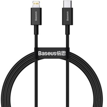 BASEUS CABLU alimentare si date Baseus Superior, Fast Charging Data Cable pt. smartphone, USB Type-C la Lightning Iphone PD 20W, 1m, negru