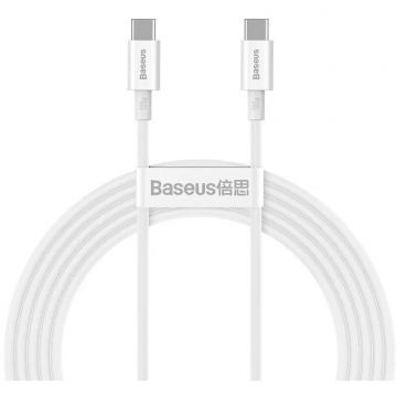 BASEUS CABLU alimentare si date Baseus Superior, Fast Charging Data Cable pt. smartphone, USB Type-C la USB Type-C 100W, 2m, alb