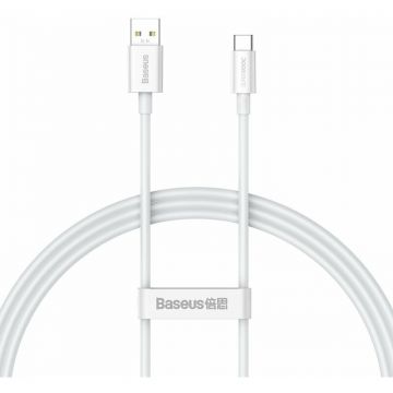 BASEUS CABLU alimentare si date Baseus Superior (SUPERVOOC), pt. smartphone, USB la USB Type-C , 65W, 1m, alb