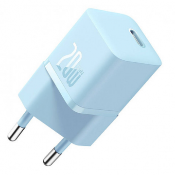 BASEUS INCARCATOR retea Baseus Mini, GaN5 Fast Charger 20W, 1 x USB Type-C 5V/3A,  albastru