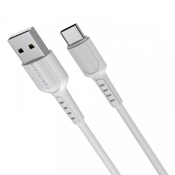 Borofone Cablu Date si Incarcare USB-A - USB-C, Borofone BX16, 18W, 1m, Alb