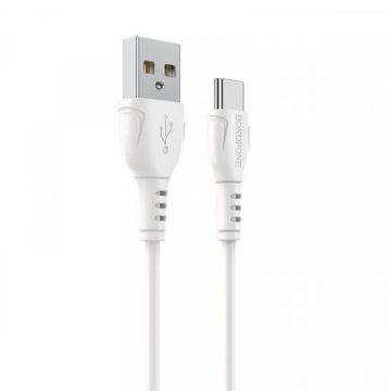 Borofone Cablu Date si Incarcare USB-A - USB-C, Borofone BX51, Triumph MP, 18W, 1m, Alb