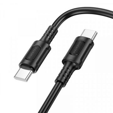 Borofone Cablu Date si Incarcare USB-C - USB-C, Borofone BX111 Feliz, 60W, 1m, Negru