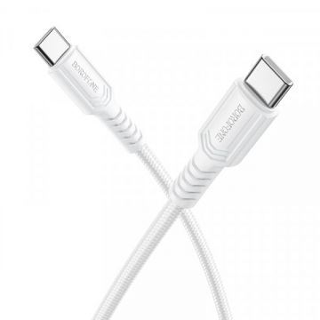 Borofone Cablu Date si Incarcare USB-C - USB-C, Borofone BX116 Certain, 60W, 1m, Alb