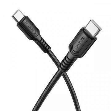 Borofone Cablu Date si Incarcare USB-C - USB-C, Borofone BX116 Certain, 60W, 1m, Negru