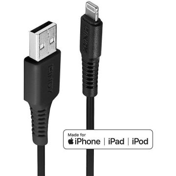 Lindy CABLU alimentare si date Lindy pt.smartphone  Lightning (T) la USB 2.0 (T), 1 m, PVC, negru