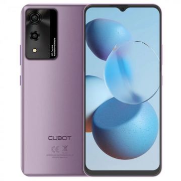 Telefon mobil Cubot A10, Mov, 4G, 6.56   HD+ 90Hz, 12GB RAM (4GB + 8GB extensibili), 128GB ROM, Android 14, SC T606 Octa-Core, 48MP+16MP, NFC, OTG, Face ID, baterie de 5100mAh, Dual SIM