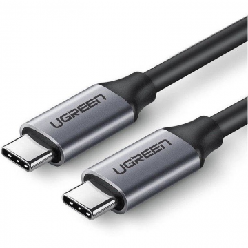 Ugreen CABLU alimentare si date Ugreen, US161, Fast Charging pt. smartphone,USB Type-C la USB Type-C 60W/3A, USB 3.1, 5Gbps,nickel plating, PVC,1.5m,gri