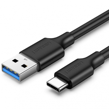 Ugreen CABLU alimentare si date Ugreen, US184, Fast Charging Data Cable pentru smartphone, USB 3.0 la USB Type-C, 5V-3A, 2m, Negru