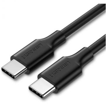 Ugreen CABLU alimentare si date Ugreen, US286, Fast Charging Data Cable pt. smartphone, USB Type-C la USB Type-C 60W/3A, nickel plating, PVC, 3m, negru