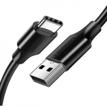 Ugreen CABLU alimentare si date Ugreen, US287, Fast Charging Data Cable pt. smartphone, USB la USB Type-C 3A, nickel plating, PVC, 1m, negru