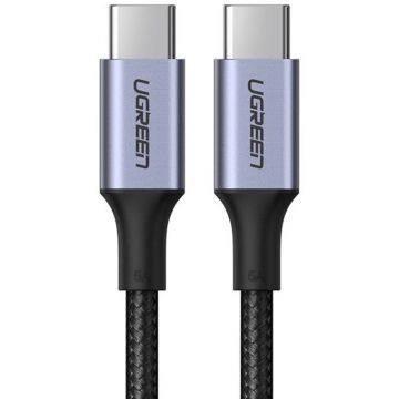 Ugreen CABLU alimentare si date Ugreen, US316, Fast Charging Data Cable pt. smartphone, USB Type-C la USB Type-C, 100W-5A, braided, 1.5m, Gri