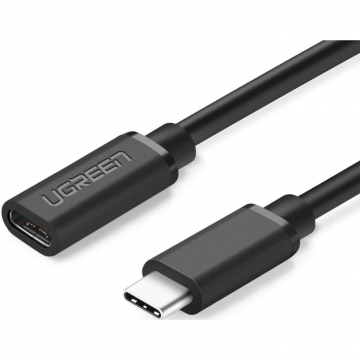 Ugreen CABLU USB Type-C Ugreen prelungitor, US353 USB Type-C (T) la USB Type-C (M), 1m, negru